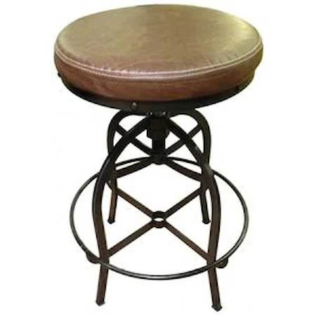 Swivel Bar Stool w/ Bonded Leather Seat